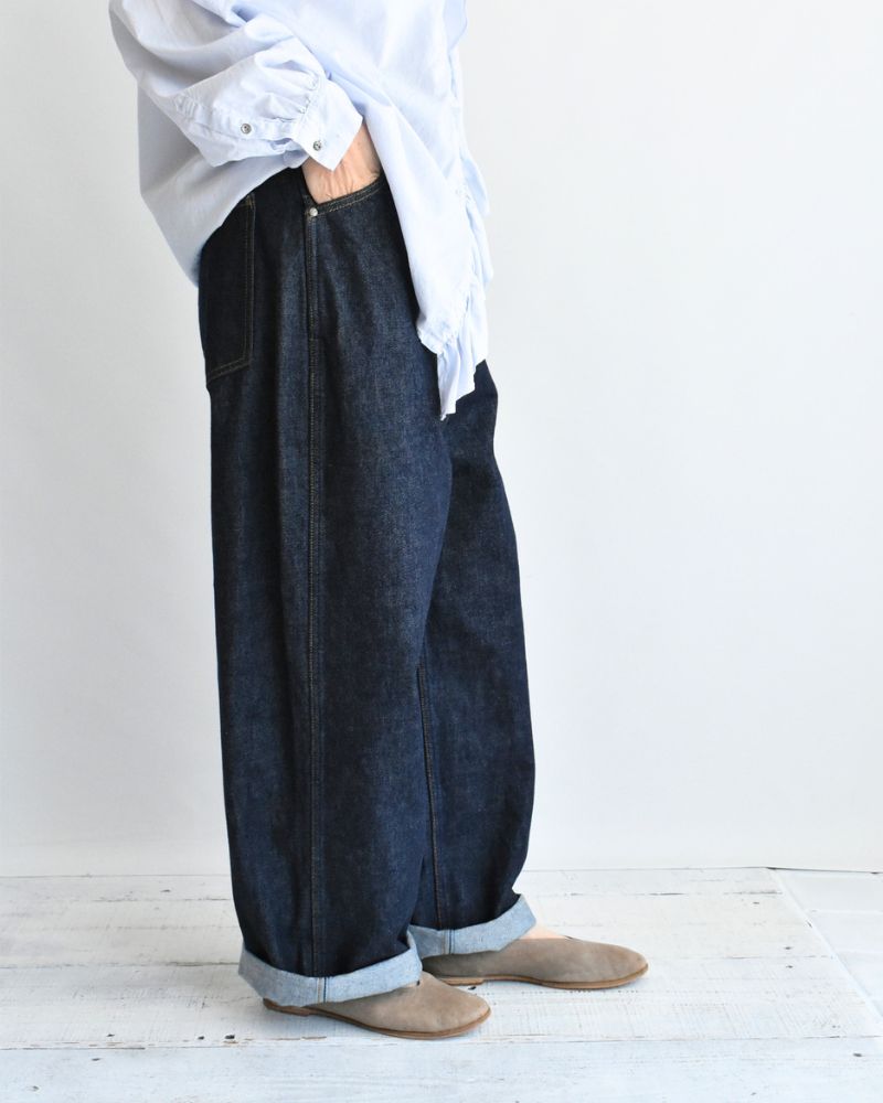 13oz Uneven Yarn Buggy Denim Pants in OneWash