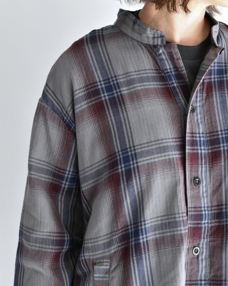 Stand Collar Shirt in Blue