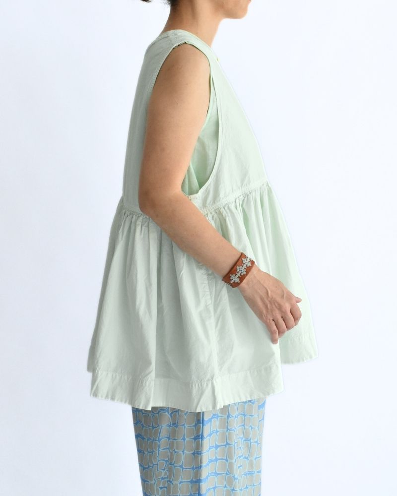 Sleeveless Gathered Top in MintGreen