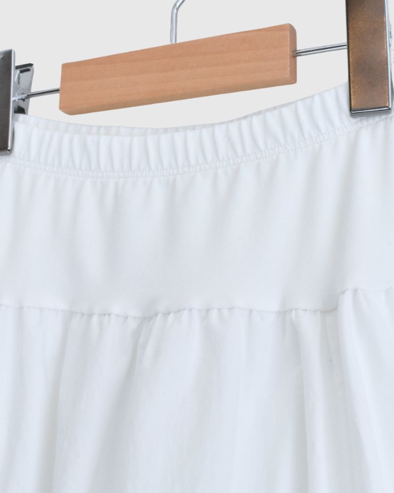 Rib Barrel Skirt in White