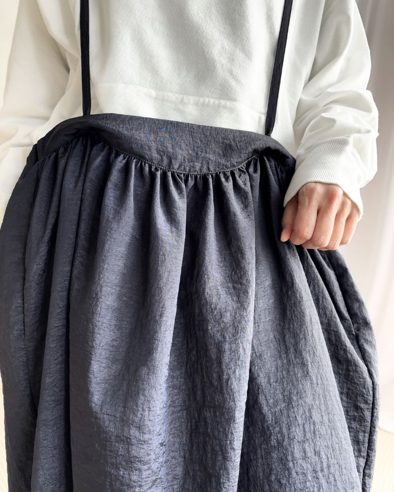 Vintage Cloth Shoulder Strap Skirt in Navy