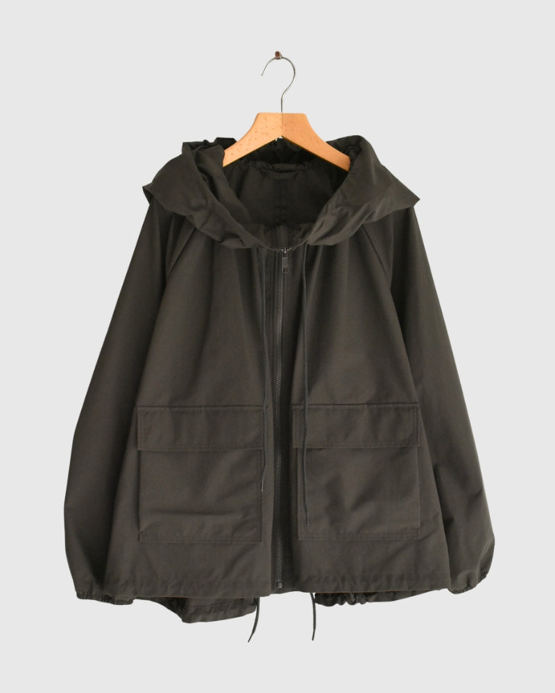 Oversized Hooded Jacket in Brown