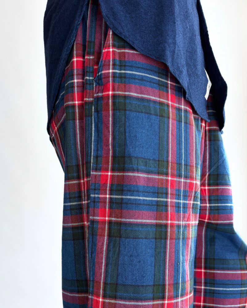Indigo Tartan Ease Pants in Blue