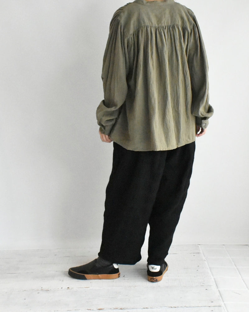 Wool Check Pants in Black