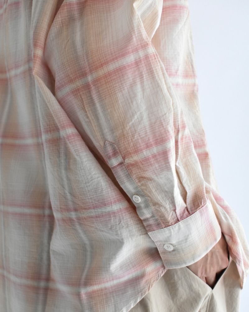 Light Madras Ruffle Blouse in LightPink