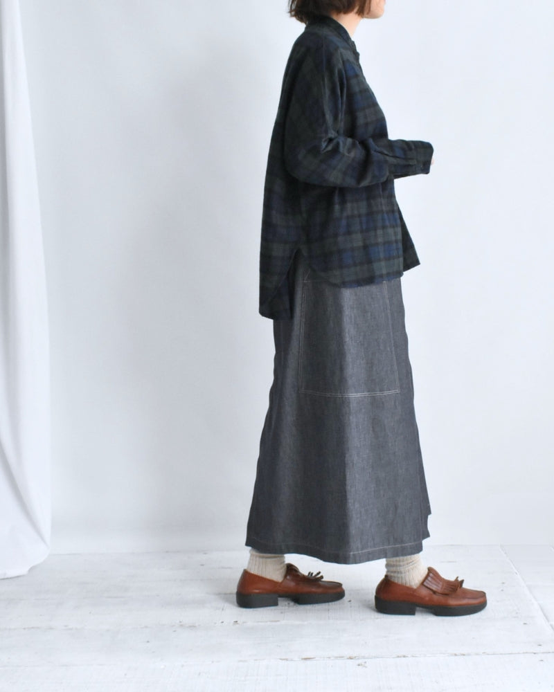Oversized Shirt in Black Watch Check
