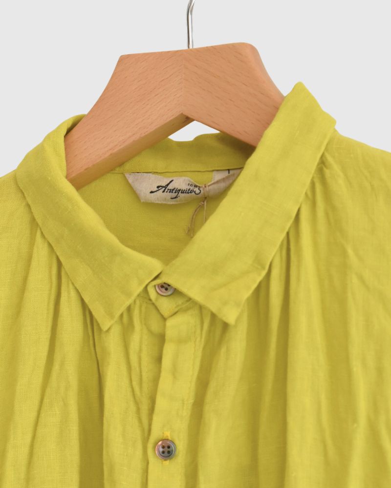 French Linen Dress in Yellow