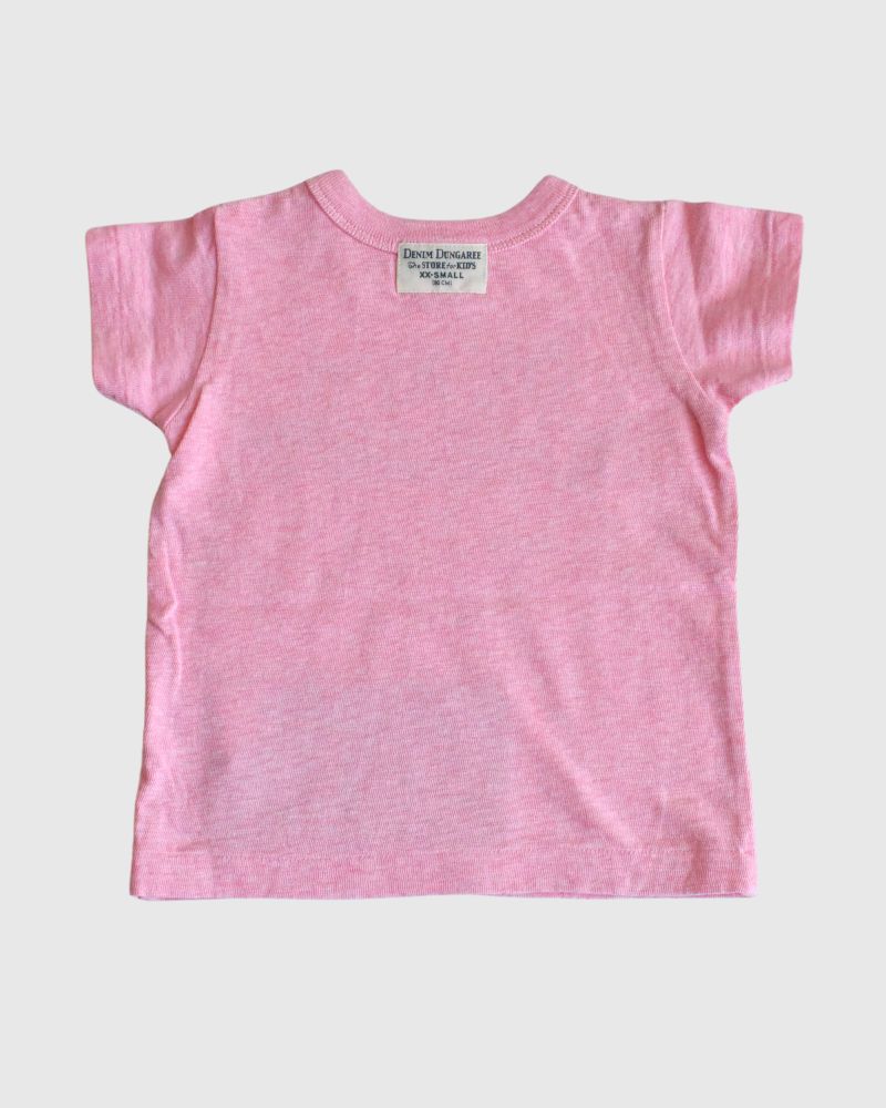 Cotton Jersey DENIM DUNGAREE Baby Tee in Pink