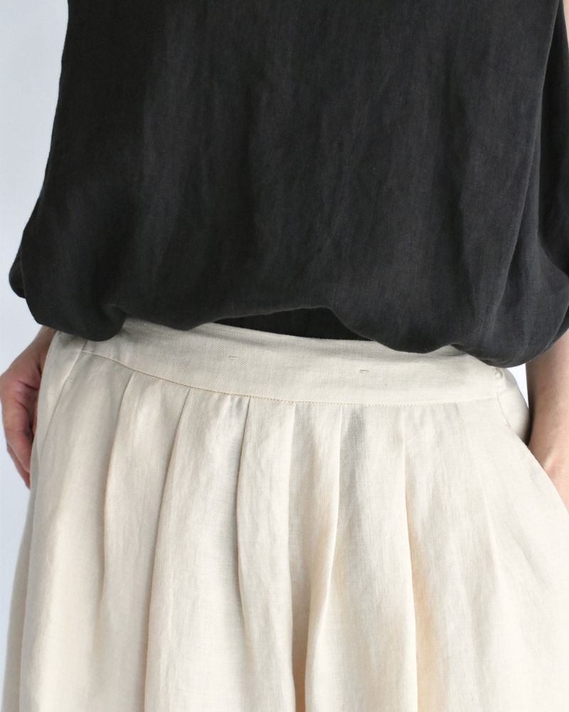 Sarrouel Wide Short Length Pants in Ivory