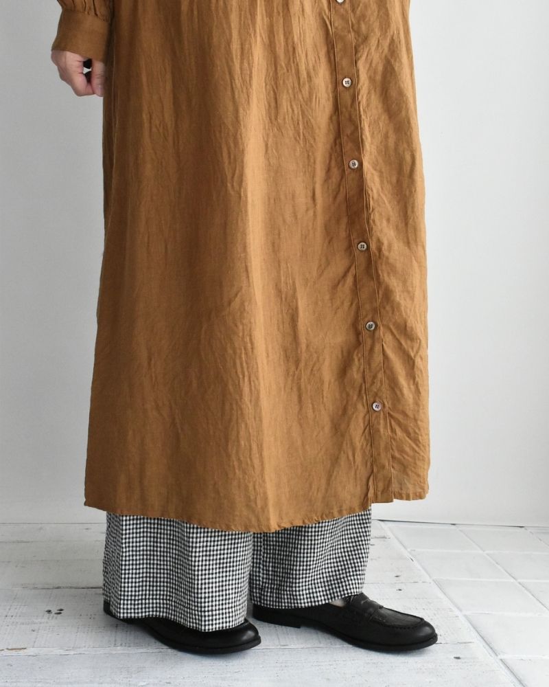 French Linen Dress in Camel