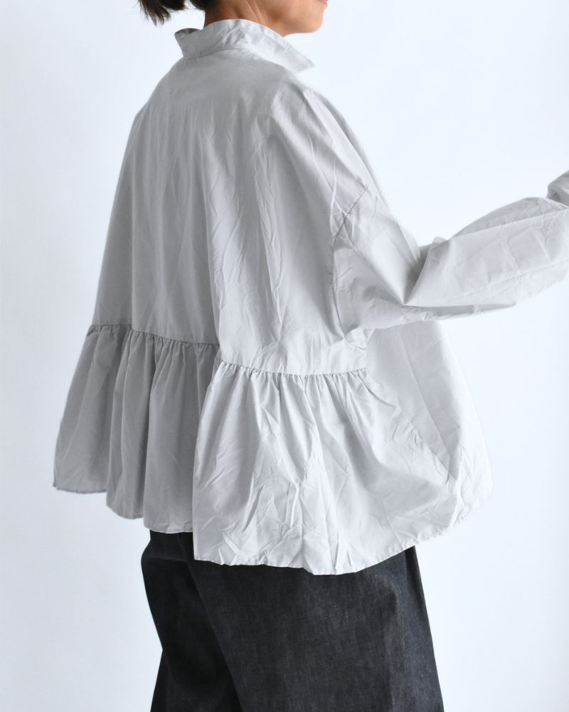 Back Gathered Blouse in SilverGray