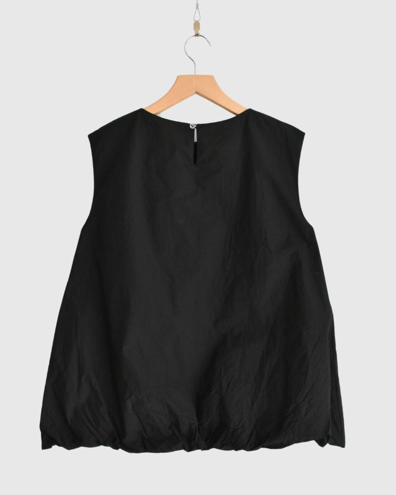 Cotton Balloon Tunic in Black