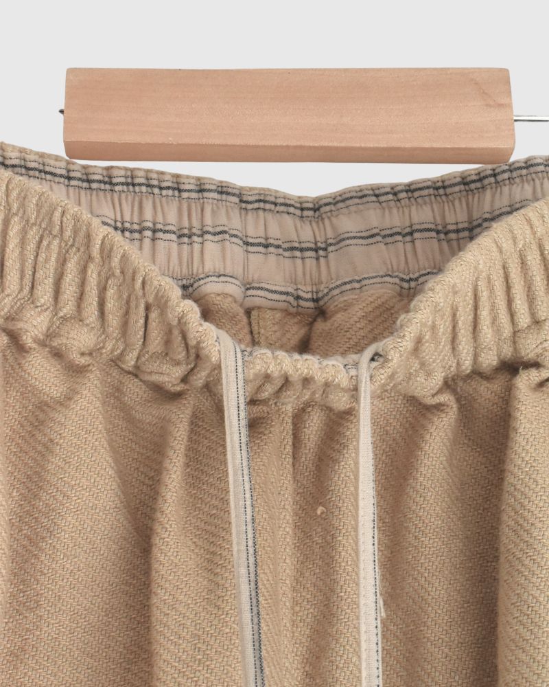 TEORI washed twill loose tapered pants in LightBeige