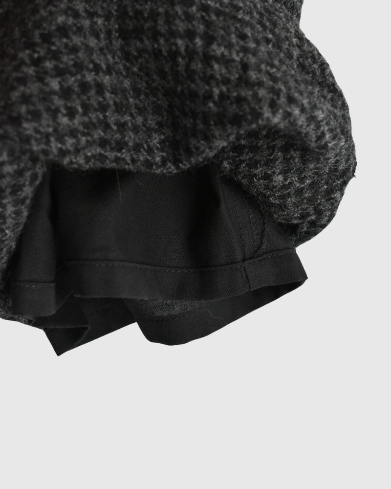 Wool Gauze Houndstooth Pants in Charcoal