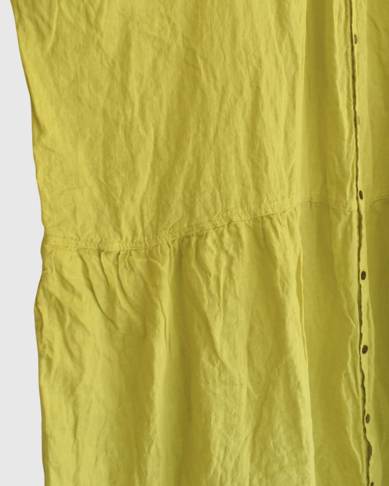 French Linen Dress in Yellow