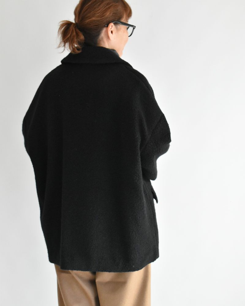 DOUBLE OVER COAT in Black
