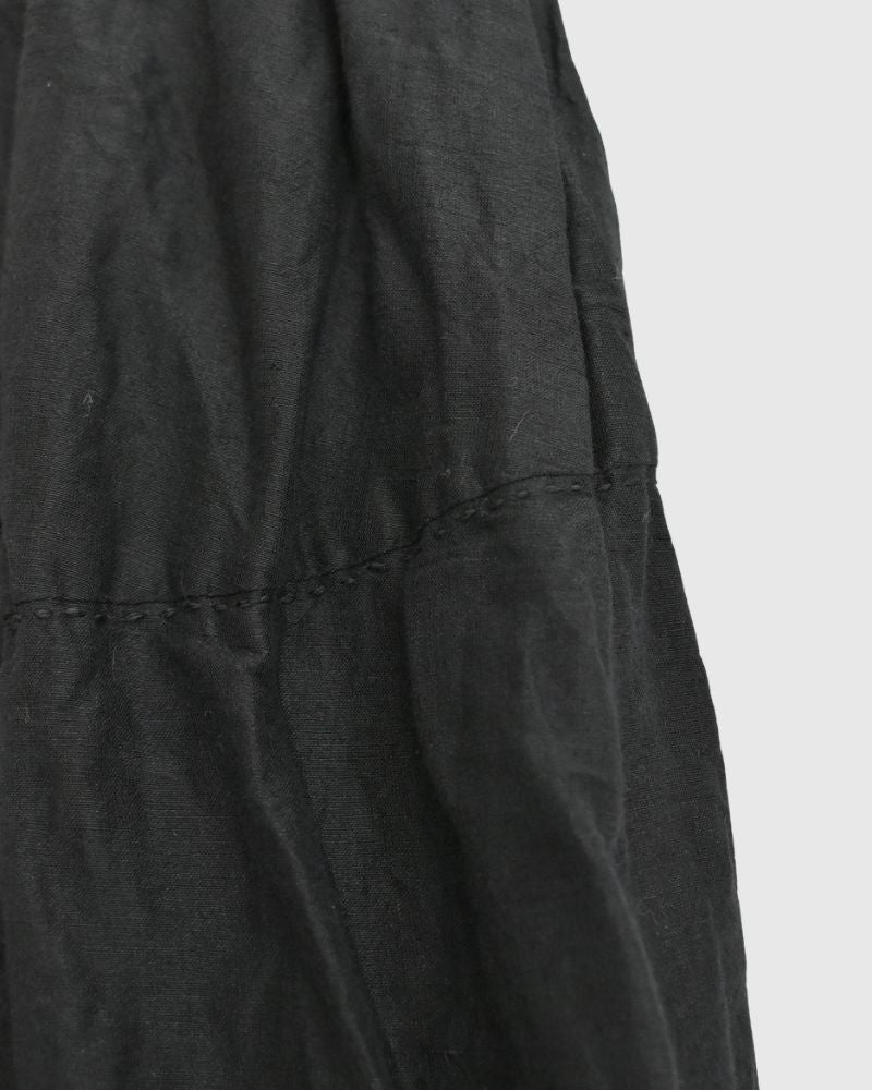 Handwoven Selvedge Cotton Linen Pants in Black