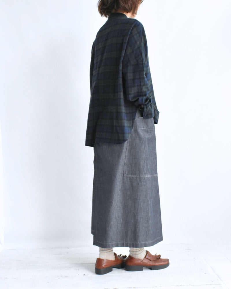 Oversized Shirt in Black Watch Check