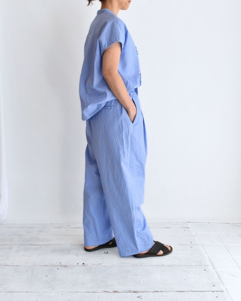 RAY-CC French Sleeve Frill Blouse in Sax