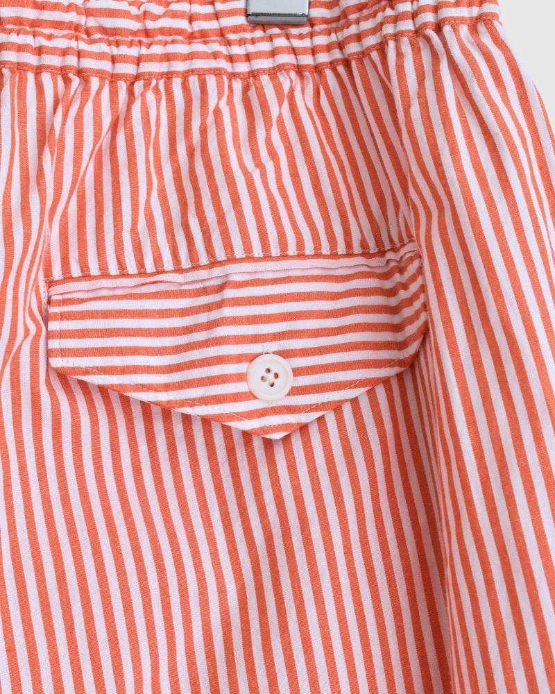 POPLIN STRIPE EASY PANTS in OrangeStripe