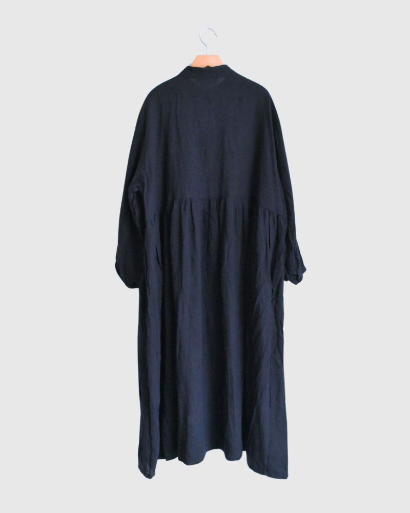 French Linen Dress in Navy