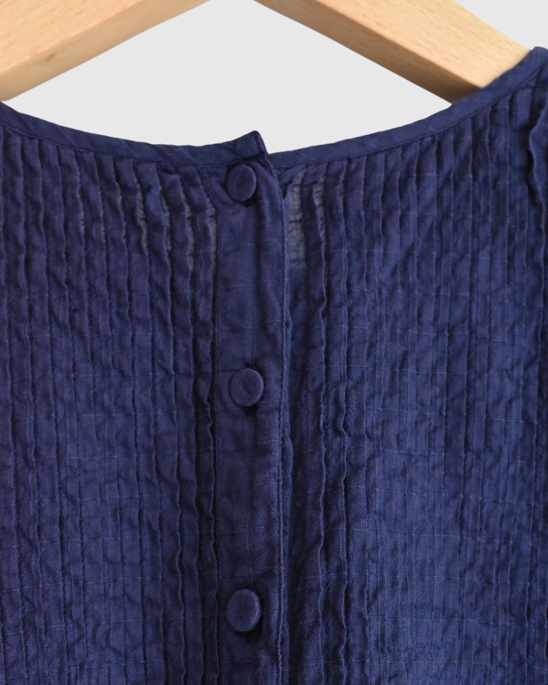 CREW-NECK F/SL SHIRT WITH PINTUCK in DarkPurple