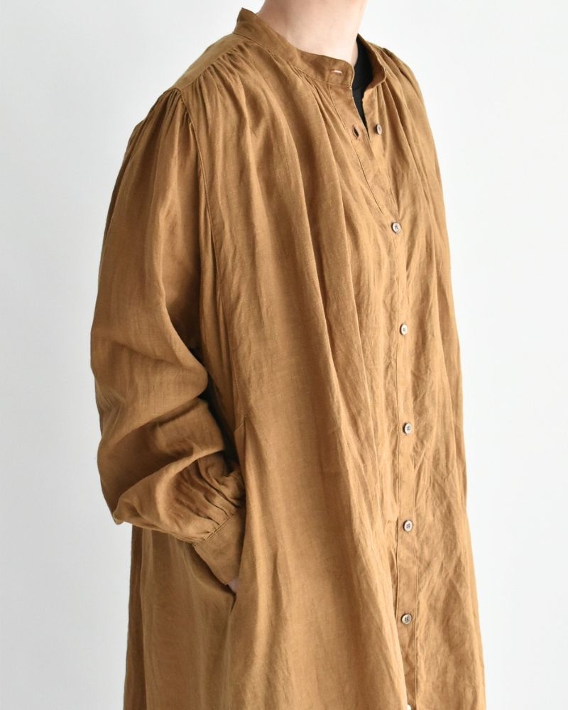 French Linen Dress in Camel