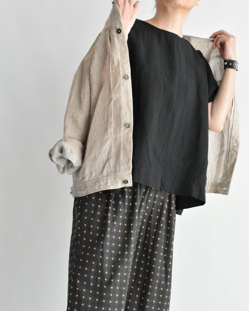French Linen Pullover in Black