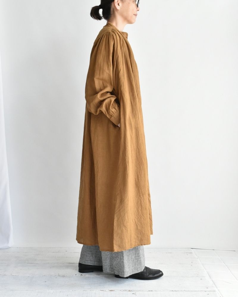 French Linen Dress in Camel