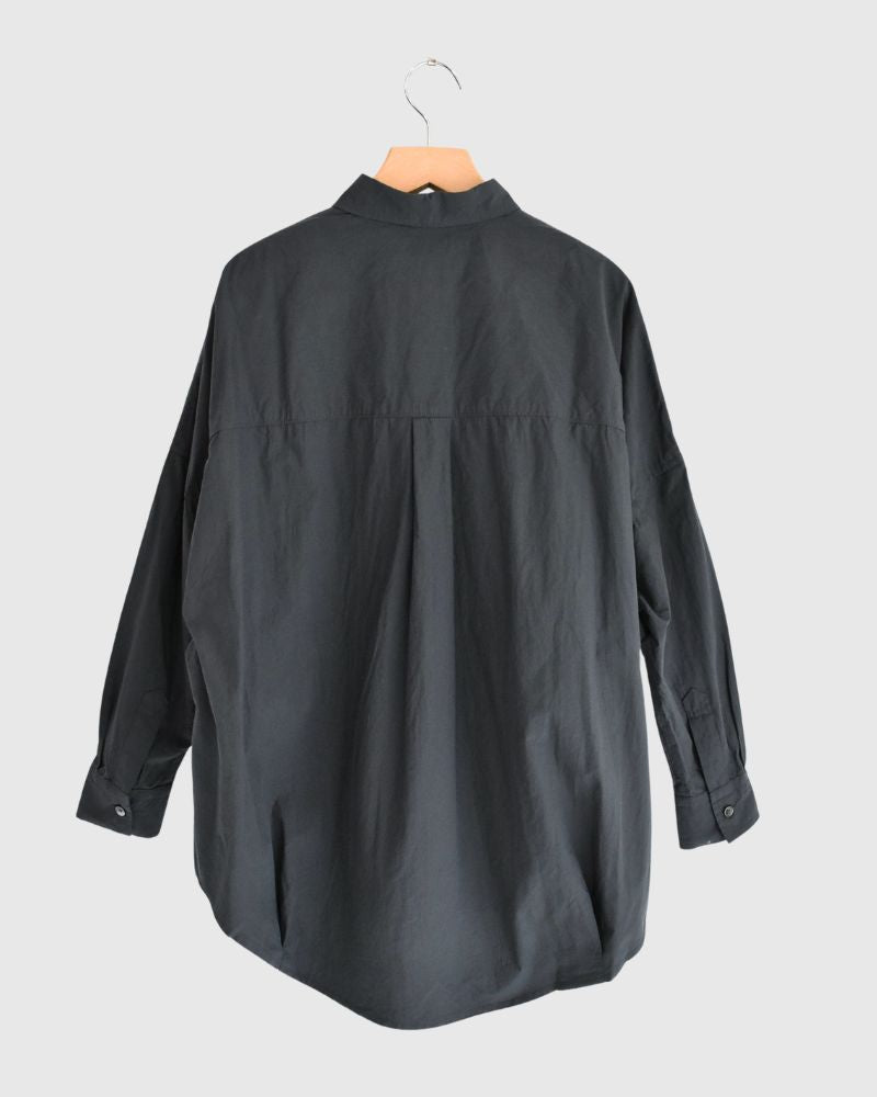 Tuck Cocoon Shirt in Gray