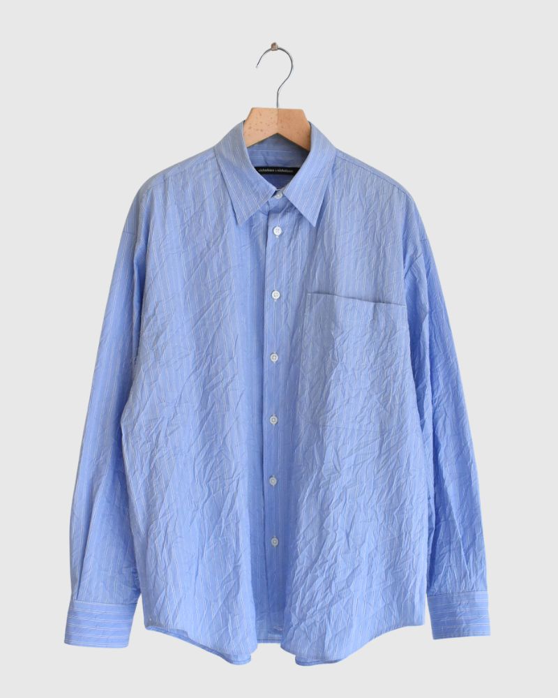 CLEA-CC 2-Way Regular Collar Shirt in SaxStripe