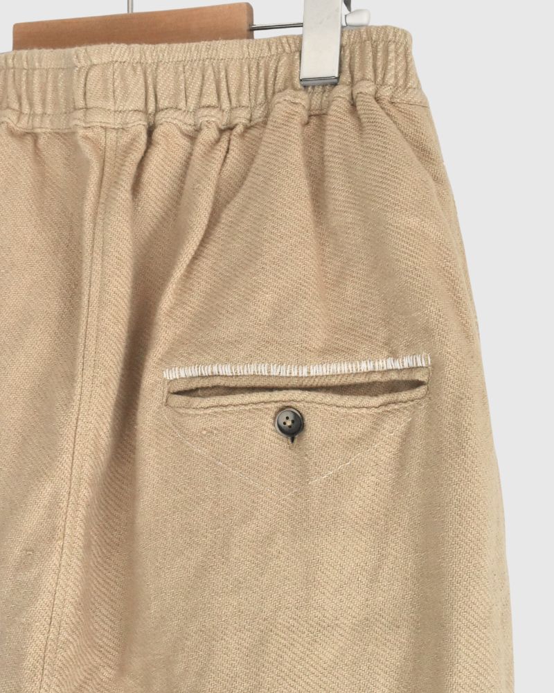 TEORI washed twill loose tapered pants in LightBeige