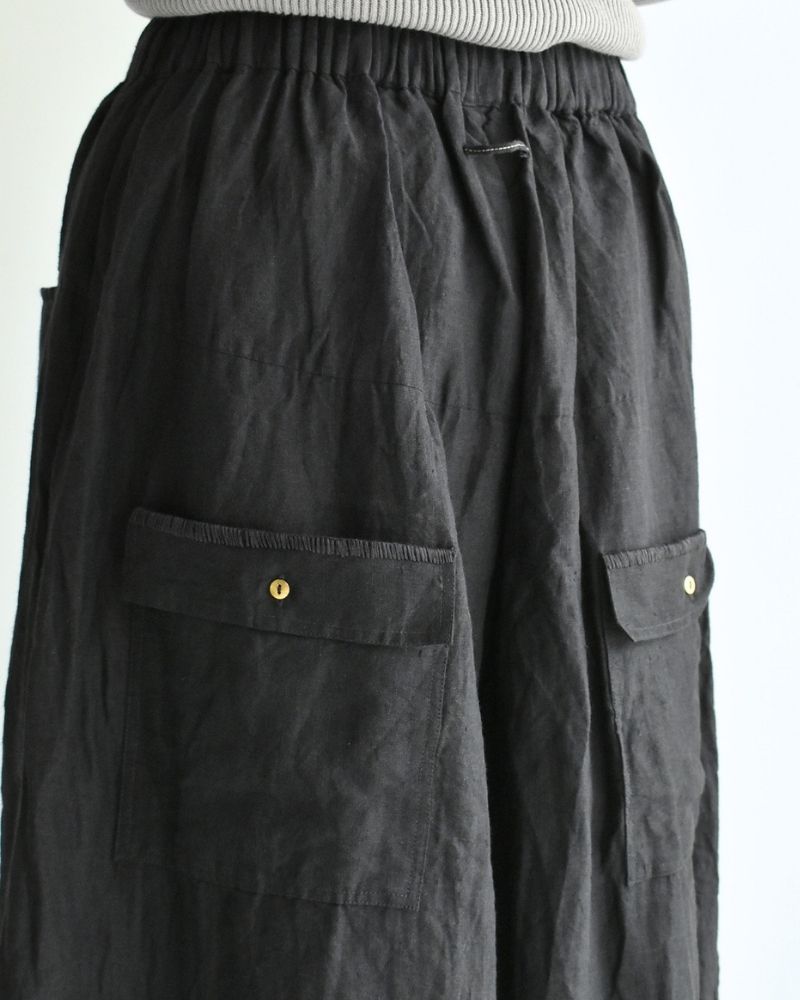 Handwoven 40 Linen Culottes in DarkNavy