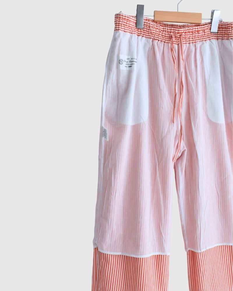 POPLIN STRIPE EASY PANTS in OrangeStripe