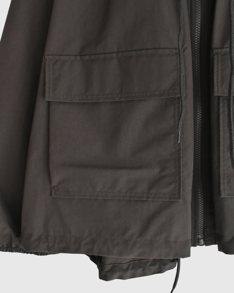 Oversized Hooded Jacket in Brown