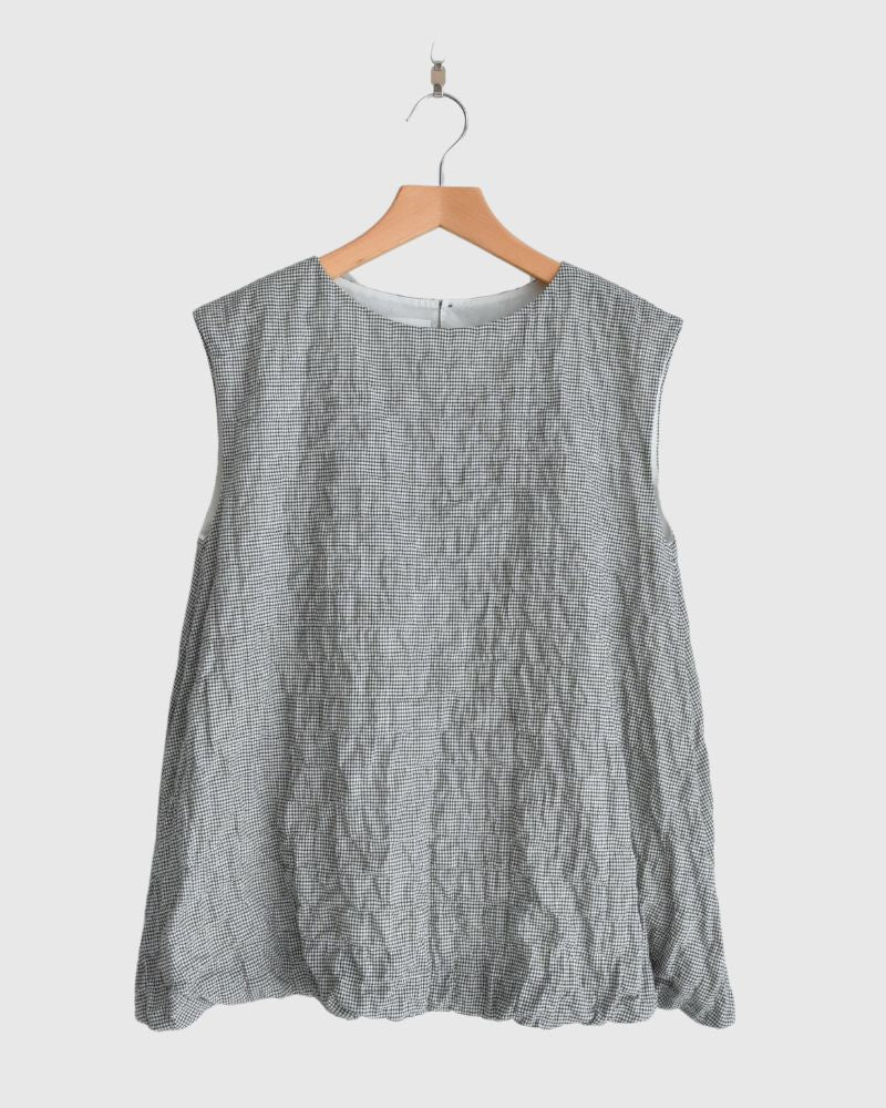 Check balloon tunic in BlackCheck