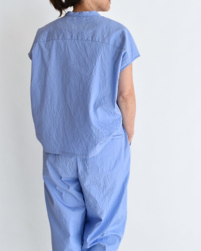 RAY-CC French Sleeve Frill Blouse in Sax