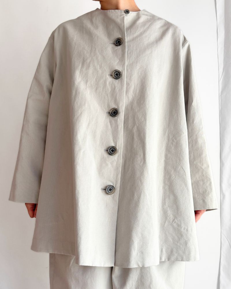 Cotton Washi Square Jacket in Gray