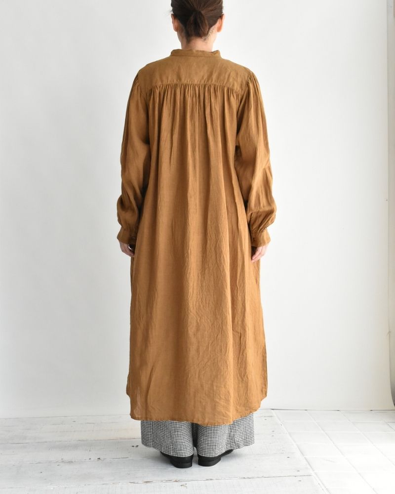 French Linen Dress in Camel