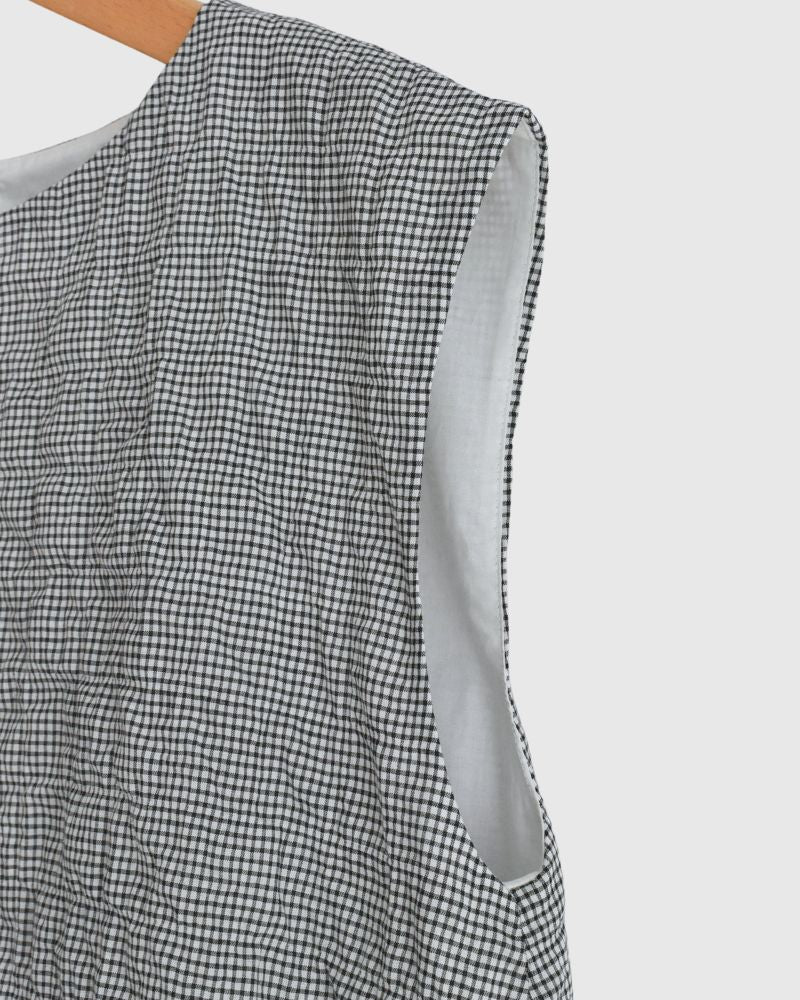 Check balloon tunic in BlackCheck
