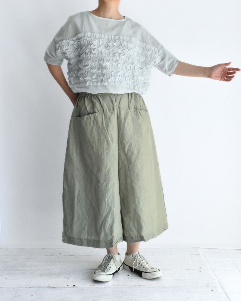 Handwoven Selvedge Cotton Linen Pants in LightKhaki