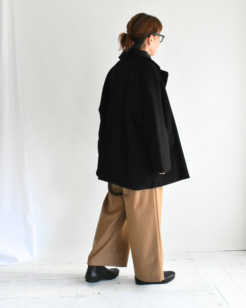 DOUBLE OVER COAT in Black