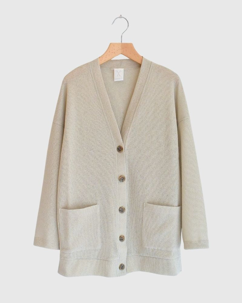 RANDOM WAFFLE CARDIGAN in Beige
