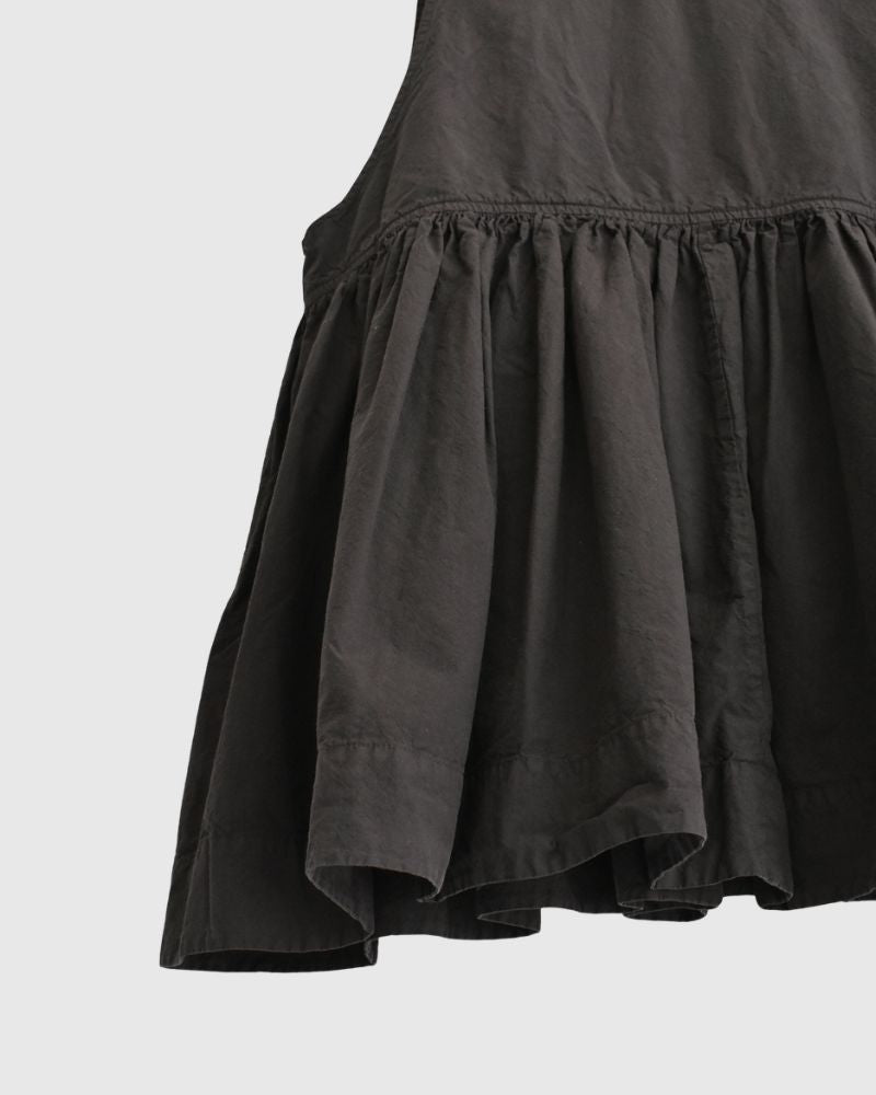 Sleeveless Gathered Top in Dark Brown