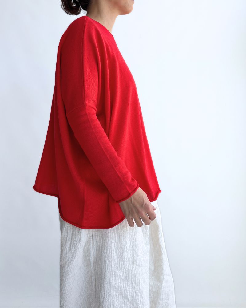 5-Color T-Line Pullover in Vermilion