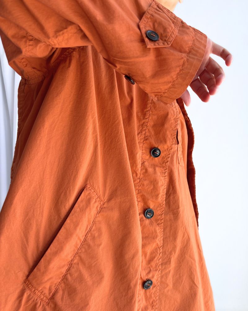 60s COTTON POPLIN OVERDYE BALMACAAN COAT in Brick