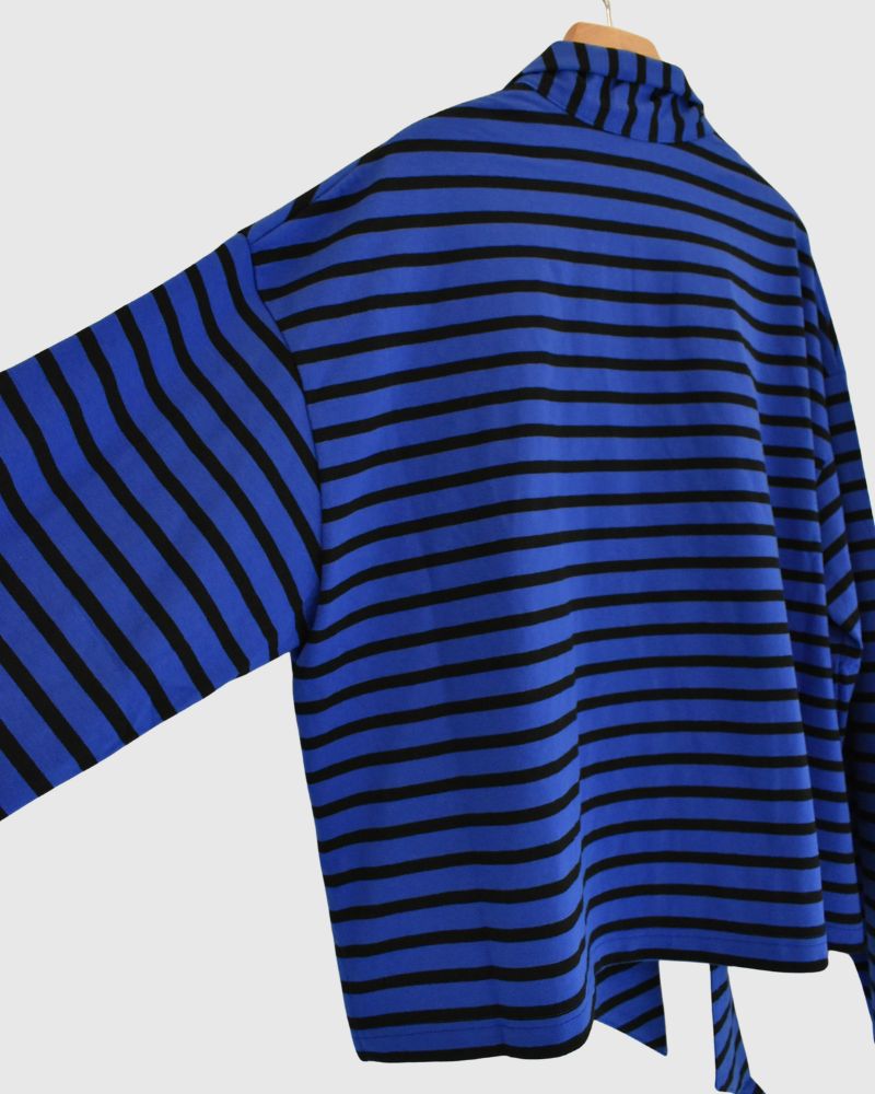 Taco Cotton Border Tie Royal in Navy/Black