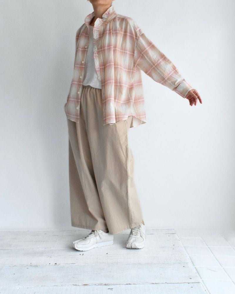 Light Madras Ruffle Blouse in LightPink