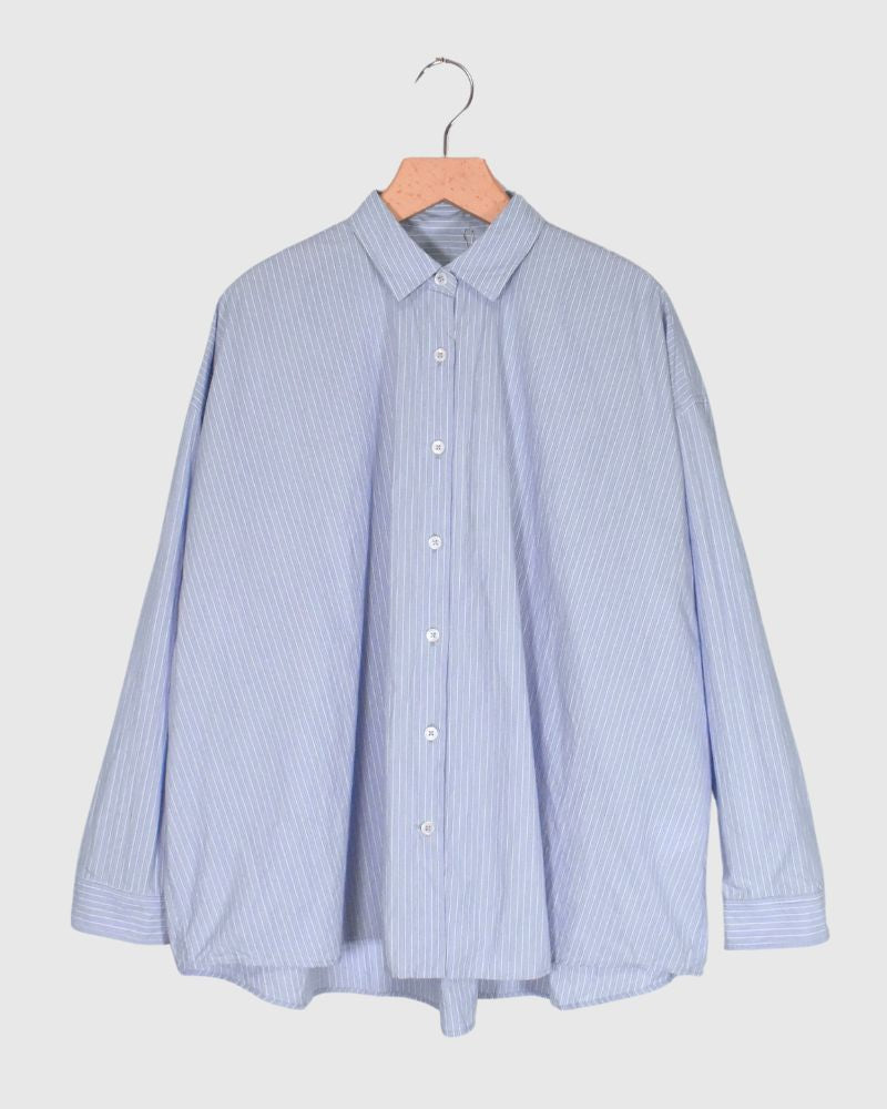 REGULAR COLLAR BIG SHIRT in SaxStripe