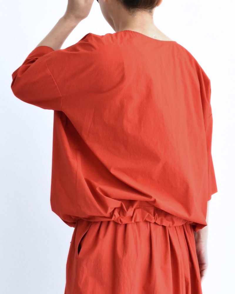 Drawstring Pullover in Orange